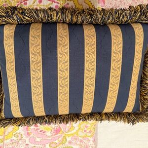 Beautiful blue & gold reversible pillow